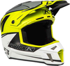 Klim F3 Bomber Lime Motocross hjälm Vit Gul L