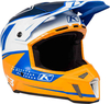 Klim F3 Bomber Orange Motocross hjälm Vit Blå Orange M