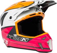 Klim F3 Bomber Rose Motocross hjälm Vit Röd Orange L