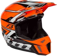 Klim F3 Stark Motocross hjälm Svart Vit Orange 2XL