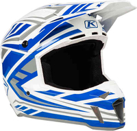 Klim F3 Velocity White Motocross hjälm Vit Blå L