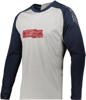 Leatt DBX 2.0 MTB LS Logo Cykel Jersey,  vit-blå,  storlek XL