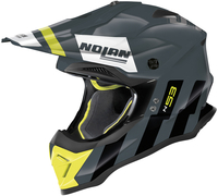 Nolan N53 Spakler Motocross hjälm,  grå-gul,  storlek M för män