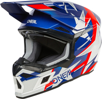 Oneal 3SRS Ride Motocross hjälm,  vit-röd-blå,  storlek XL för män