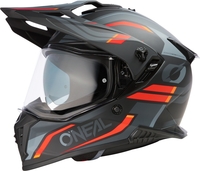 Oneal A-SRS Spike Motocross hjälm,  svart-grå-röd,  storlek XS för män