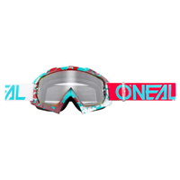 Oneal B-10 Pixel Motocross Glasögon Röd Blå en storlek