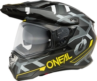 Oneal D-SRS Square V.25 Motocross hjälm,  svart-grå-gul,  storlek L för män