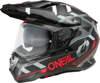 Oneal D-SRS Square V.25 Motocross hjälm,  svart-grå-röd,  storlek L för män