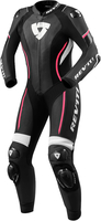 Revit Xena 3 One Piece damer motorcykel läder kostym,  svart-vit-rosa,  storlek 34 för kvinnor