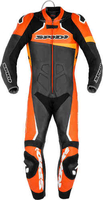 Spidi Race Warrior Pro Ett stycke motorcykel läder kostym perforerade Svart Orange 54