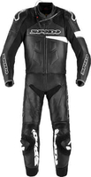 Spidi Race Warrior Touring Två stycke motorcykel läder kostym Svart Vit 56