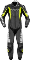 Spidi Sport Warrior Pr Perforerad ett stycke motorcykel läder kostym Svart Gul 48