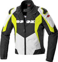 Spidi Sport Warrior Tex Motorcykel textil jacka Svart Vit Gul 2XL