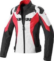 Spidi Sport Warrior Tex Women Motorcycle Textil jacka Svart Vit Röd 2XL