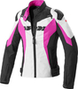 Spidi Sport Warrior Tex Women Motorcycle Textil jacka Svart Vit Rosa 2XL
