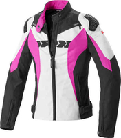 Spidi Sport Warrior Tex Women Motorcycle Textil jacka Svart Vit Rosa M