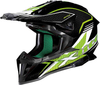 X-Lite X-502 Blackflip Motocross hjälm Svart Vit Grön L