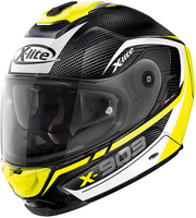 X-lite X-903 Ultra Carbon Cavalcade N-Com Hjälm Svart Vit Gul S