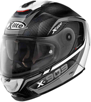 X-lite X-903 Ultra Carbon Cavalcade N-Com Hjälm Svart Vit Silver XL
