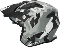 Acerbis Aria Camo,  open face helmet,  color: Matt Black/Grey/Light Grey,  size: XL