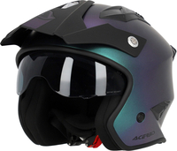 Acerbis Aria Metallic,  open face helmet,  color: Matt Purple/Green,  size: S
