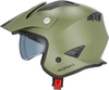 Acerbis Aria Solid,  open face helmet,  color: Matt Olive/Black,  size: XL
