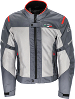 Acerbis Ruby,  textile jacket waterproof,  color: Grey/Light Grey/Red,  size: 3XL
