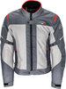 Acerbis Ruby,  textile jacket waterproof,  color: Grey/Light Grey/Red,  size: S