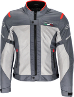 Acerbis Ruby,  textile jacket waterproof women,  color: Grey/Light Grey/Red,  size: XXL