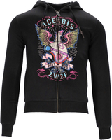 Acerbis SP Club,  zip hoodie,  color: Black/Pink/Light Blue,  size: M
