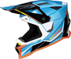 Acerbis T711,  motocross helmet,  color: Light Blue/Black/White/Orange,  size: L