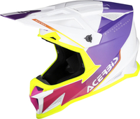 Acerbis T711,  motocross helmet,  color: White/Purple/Pink/Neon-Yellow,  size: XXL