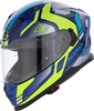Acerbis X-Way,  full face helmet,  color: Dark Blue/Blue/Neon-Yellow,  size: M