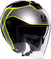 AGV Irides Davao,  open face helmet,  color: Black/Grey/Neon-Yellow,  size: XXL