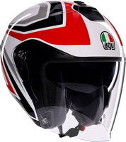 AGV Irides Tolosa,  open face helmet,  color: Black/Light Grey/Red,  size: L
