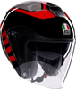 AGV Irides Valenza,  open face helmet,  color: Matt Grey/Black/Red,  size: L