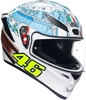 AGV K1 S Rossi Winter Test 2017,  integral helmet,  color: White/Light Blue/Neon-Yellow,  size: XL
