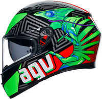 AGV K3 Kamaleon,  integral helmet,  color: Black/Red/Light Green,  size: XL