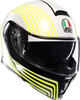 AGV Streetmodular Iseo,  flip up helmet,  color: Matt White/Black/Neon-Yellow,  size: L