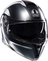 AGV Streetmodular Resia,  flip up helmet,  color: Matt Dark Grey/Silver/Red,  size: M