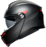 AGV Tourmodular Frequency,  flip up helmet,  color: Matt Dark Grey/Red/Grey,  size: S