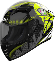 Airoh Connor Gamer,  full face helmet,  color: Black/Grey/Neon-Yellow,  size: XS
