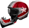 Airoh J 110 Command,  modular helmet,  color: Dark Red/Grey/White,  size: L