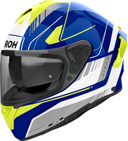 Airoh Spark 2 Chrono,  full face helmet,  color: Blue/White/Neon-Yellow,  size: M