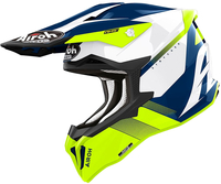 Airoh Strycker Blazer,  cross helmet,  color: Neon-Yellow/White/Blue,  size: M