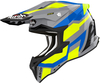 Airoh Strycker Glam,  cross helmet,  color: Grey/Blue/Neon-Yellow,  size: XXL