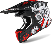 Airoh Twist 2.0 Hell,  cross helmet,  color: Matt Black/White/Red,  size: XXL