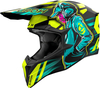 Airoh Wraaap Cyber,  motocross helmet,  color: Matt Black/Neon-Yellow/Turquoise,  size: XS