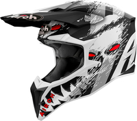 Airoh Wraaap Demon,  cross helmet,  color: Matt Black/White/Grey,  size: XS