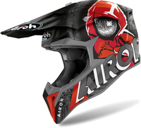 Airoh Wraap Alien,  integral helmet,  color: Matt Black/Grey/Red/Orange/White,  size: XXL